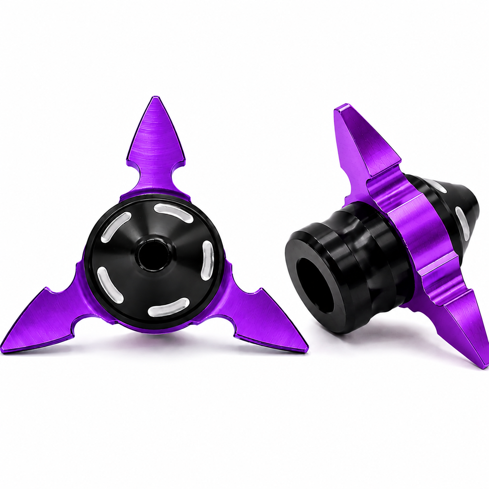 Slider antigolpes tipo shuriken de aluminio para eje de motocicleta