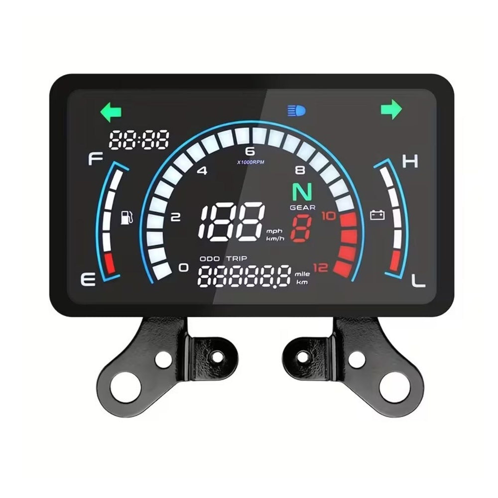 Tablero digital LCD universal para motocicleta con velocímetro y tacómetro