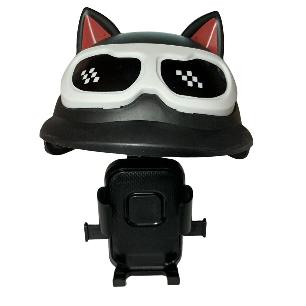 Soporte de celular con diseño de sombrero de gato para manubrio de moto