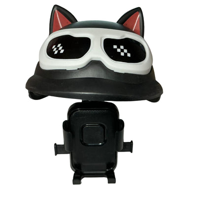 Soporte de celular con diseño de sombrero de gato para manubrio de moto