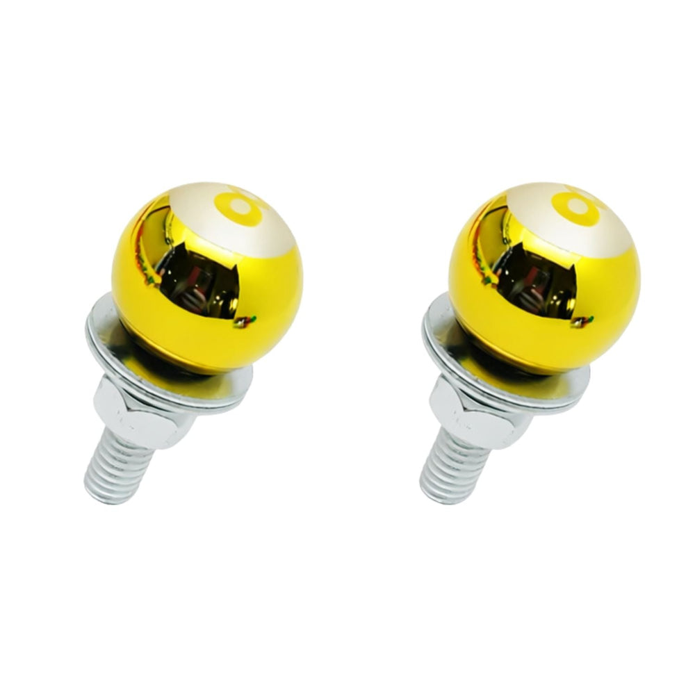 Set de dos pernos decorativos tipo bola de billar con rosca M6 para placa