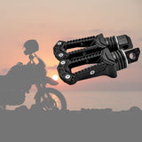 Estribos reposapiés antiderrapantes de aluminio para motocicleta, acabado negro — imagen 3 de 3