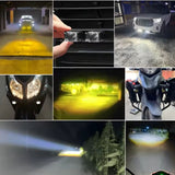 Mini faro LED auxiliar de doble color blanco y amarillo para uso off road — imagen 3 de 3