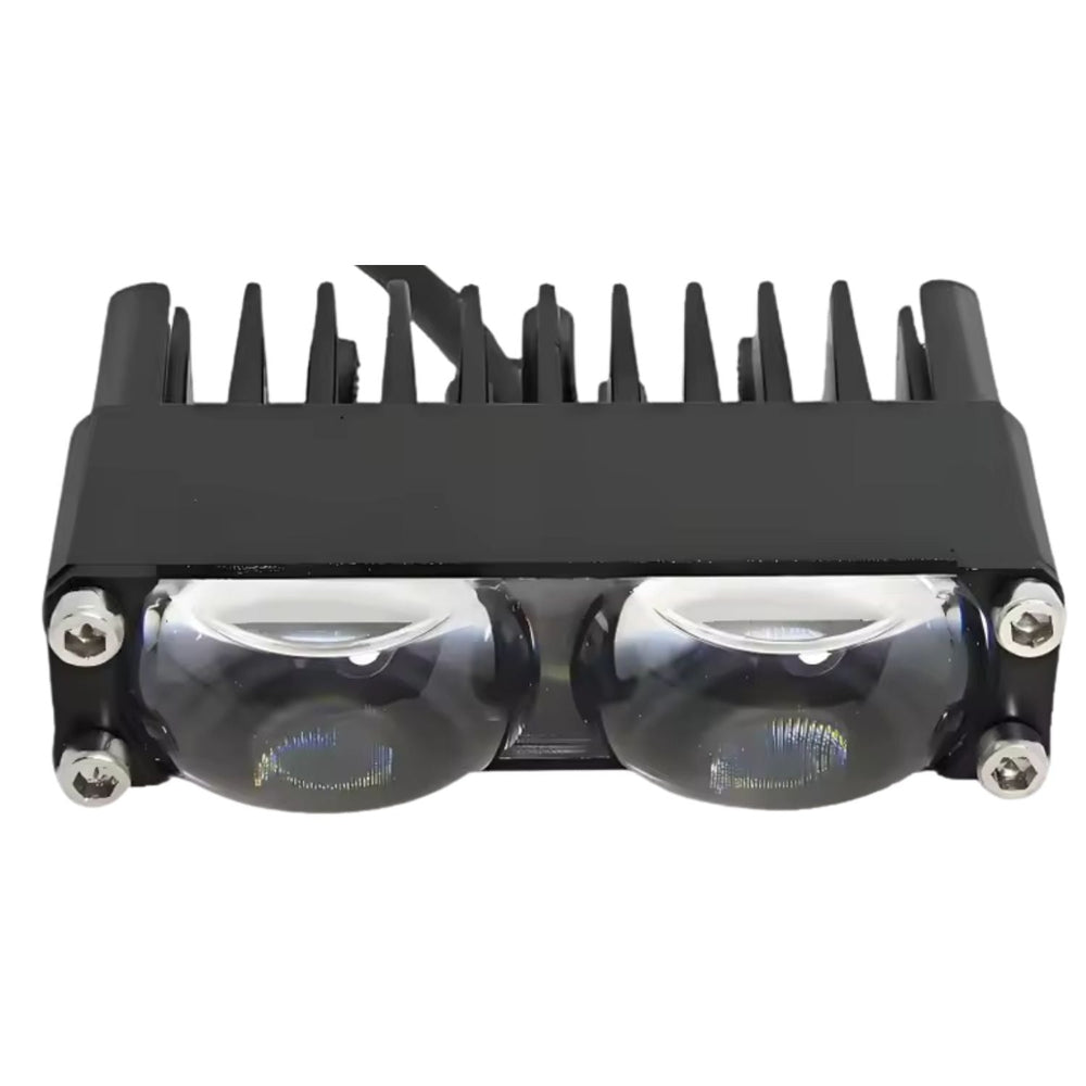Faro LED auxiliar doble con lentes tipo lupa para moto, auto o camioneta
