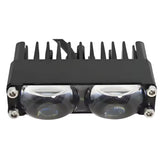 Faro LED auxiliar doble con lentes tipo lupa para moto, auto o camioneta — imagen 1 de 4