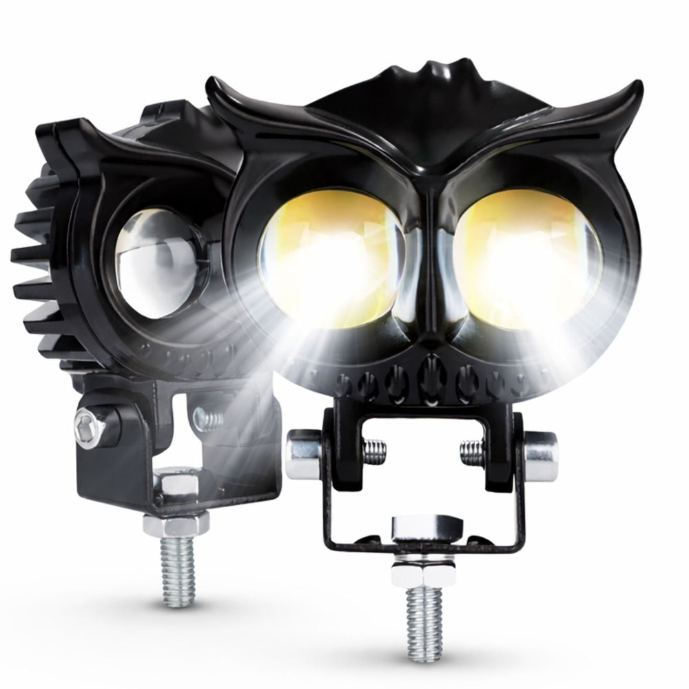 Luz auxiliar LED tipo proyector doble color blanco y ámbar para motocicleta off road