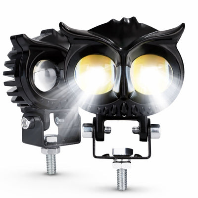 Luz auxiliar LED tipo proyector doble color blanco y ámbar para motocicleta off road