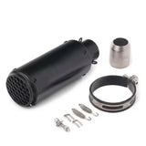 Silenciador compacto negro mate con kit de montaje para motocicleta — imagen 1 de 4