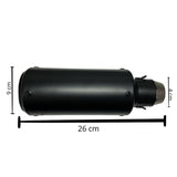 Silenciador compacto negro mate con kit de montaje para motocicleta — imagen 2 de 4