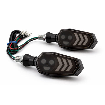 Direccionales LED secuenciales en azul y ámbar, resistentes en material ABS