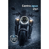 Faro LED redondo con halo DRL y direccional ámbar integrada para moto — imagen 5 de 5