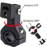 Soporte giratorio 360° para faro LED o cámara en manillar de moto — imagen 3 de 4