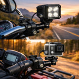 Soporte giratorio 360° para faro LED o cámara en manillar de moto — imagen 2 de 4