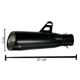 Silenciador deportivo negro mate con kit de montaje para motocicleta — imagen 2 de 6