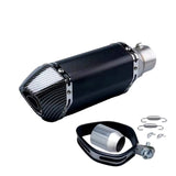 Escape deportivo universal con punta de fibra de carbono y acabado negro mate — imagen 1 de 5