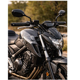 Puños de manillar de aluminio CNC negro con textura antideslizante para moto — imagen 4 de 4