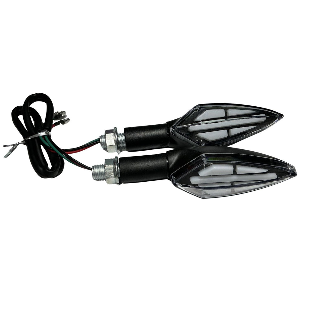 Par de intermitentes LED universales para moto con luz azul y blanca