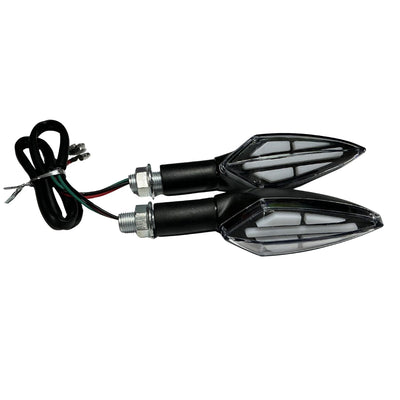 Par de intermitentes LED universales para moto con luz azul y blanca