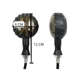 Direccionales LED circulares con lente ahumado tipo proyector para moto — imagen 4 de 4