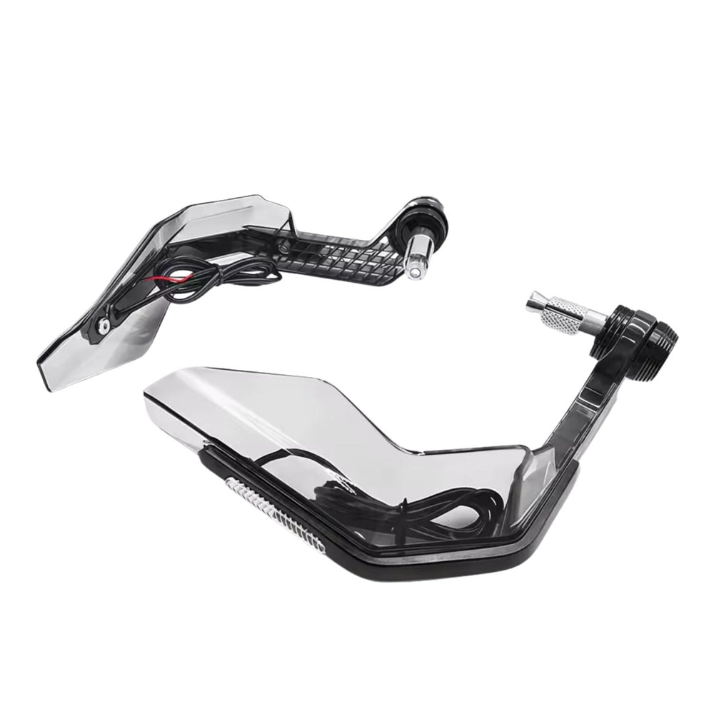 Cubremanos para moto con luz LED ámbar, protector ahumado y base metálica