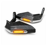 Cubremanos racing con luz LED ámbar y acabado tipo fibra de carbono — imagen 4 de 7