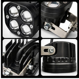 Faro LED auxiliar de 4 lentes con luz blanca y amarilla, resistente al agua IP67 — imagen 4 de 5