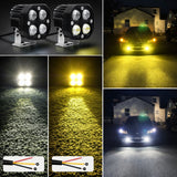Faro LED auxiliar de 4 lentes con luz blanca y amarilla, resistente al agua IP67 — imagen 2 de 5