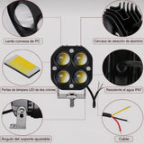 Faro LED auxiliar de 4 lentes con luz blanca y amarilla, resistente al agua IP67 — imagen 3 de 5