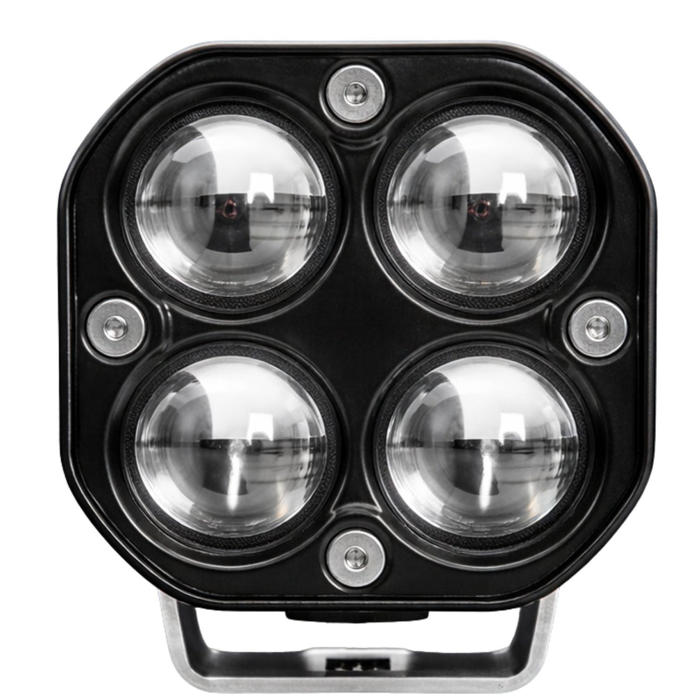 Faro LED auxiliar de 4 lentes con luz blanca y amarilla, resistente al agua IP67