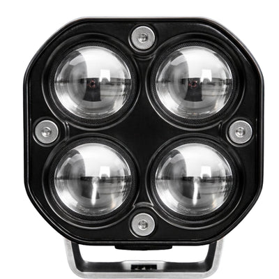 Faro LED auxiliar de 4 lentes con luz blanca y amarilla, resistente al agua IP67