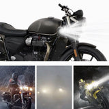 Faro LED delantero diseño skull para moto, con luz blanca y ámbar, resistente al agua — imagen 4 de 4