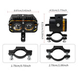 Faro LED auxiliar bicolor de 4 lentes para moto y vehículos off road, resistente al agua — imagen 4 de 4