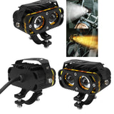Faro LED auxiliar bicolor de 4 lentes para moto y vehículos off road, resistente al agua — imagen 3 de 4