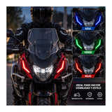 Luces LED laterales de ABS color azul instaladas en motocicleta urbana — imagen 7 de 7