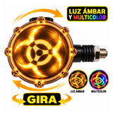 Intermitente LED giratorio color ámbar y multicolor para motocicleta — imagen 3 de 4