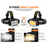 Lámpara minera de cabeza con cabezal giratorio 180° e IPX4 — imagen 2 de 7