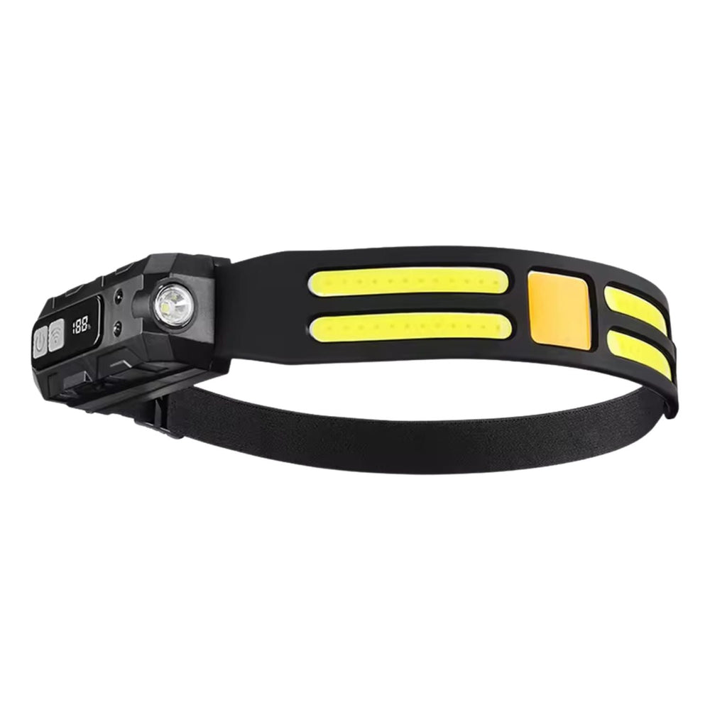 Lámpara frontal LED COB con sensor de movimiento y pantalla digital de batería