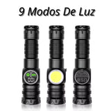 Lámpara LED con 9 modos de luz, COB lateral y carga USB-C — imagen 2 de 5