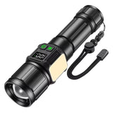 Linterna LED 30W con zoom, luz COB lateral, imán y estuche — imagen 5 de 8