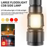 Linterna LED 30W con zoom, luz COB lateral, imán y estuche — imagen 8 de 8