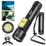 Linterna impermeable IPX8 para buceo con switch magnético y carga USB-C — imagen 2 de 5