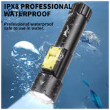 Linterna impermeable IPX8 para buceo con switch magnético y carga USB-C — imagen 4 de 5