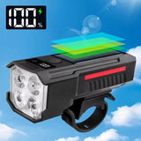 Luz delantera solar para bicicleta con sensor automático y bocina de emergencia — imagen 5 de 6