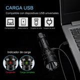 Linterna LED profesional IPX6 con carga USB y 5 modos de luz — imagen 3 de 5