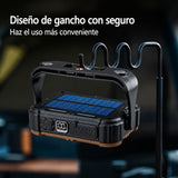 Reflector LED solar portátil con imán, gancho y 4 modos de luz — imagen 3 de 4