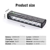 Barra LED de 8 luces con 12000 lúmenes y carga USB tipo C — imagen 6 de 7