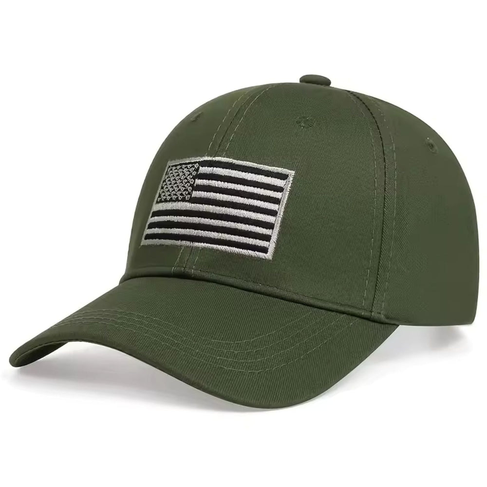 Gorra militar tipo béisbol con diseño de bandera USA en color negro