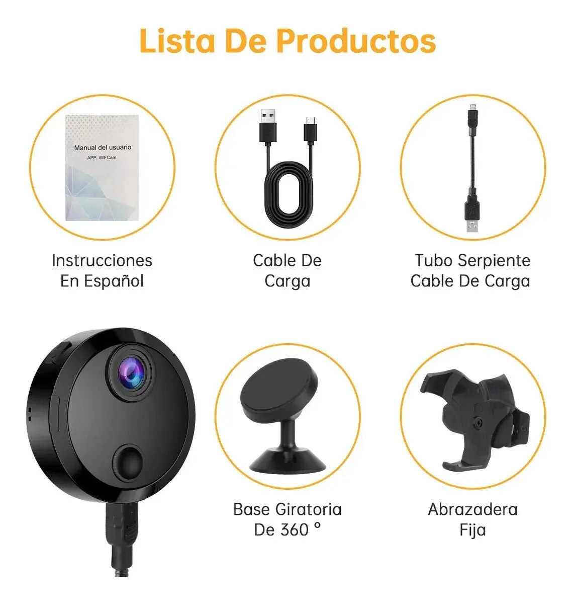 Mini Cámara espía  Wifi Recargable 1080p HD Visión Nocturna Fralugio