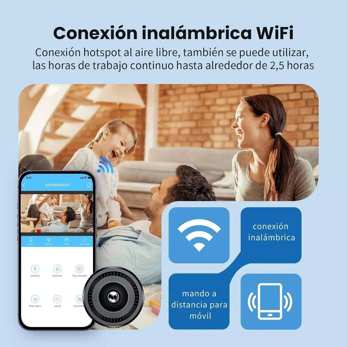 Mini Cámara espía  Wifi Recargable 1080p HD Visión Nocturna Fralugio