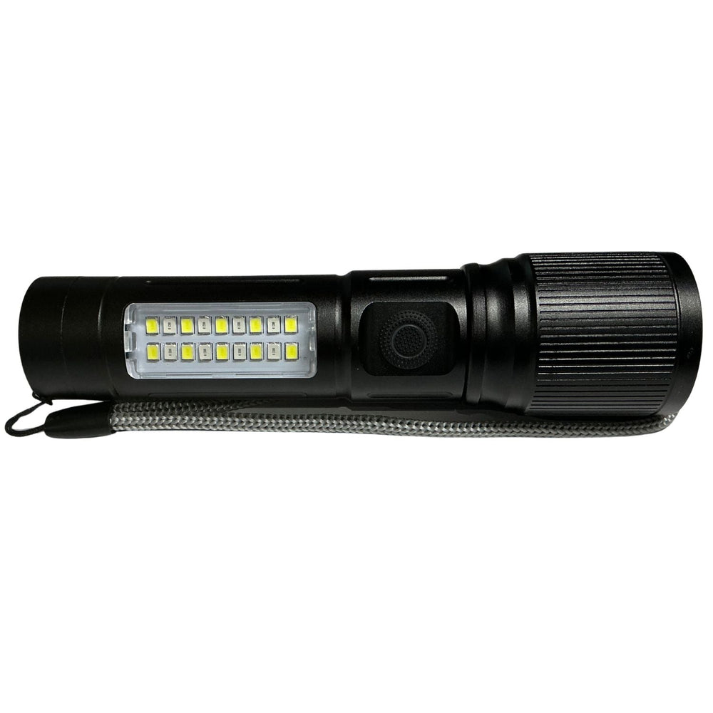 Lámpara LED y cob con 6 modos en blanco y rojo, carga USB-C